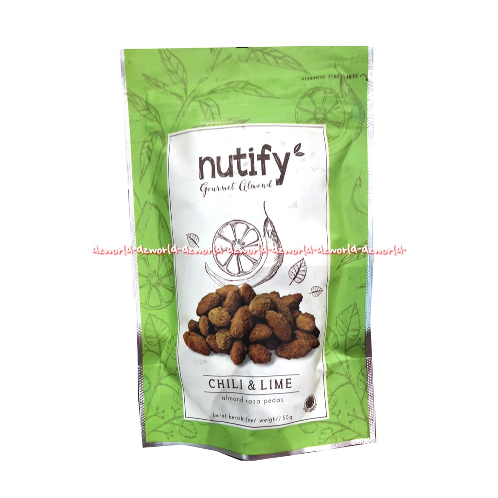 Nutify Kacang Almond Rasa Coklat 50gr Chilli Honey &amp; Sesame  Garlic &amp; Sea salt Cemilan Kacang Sehat