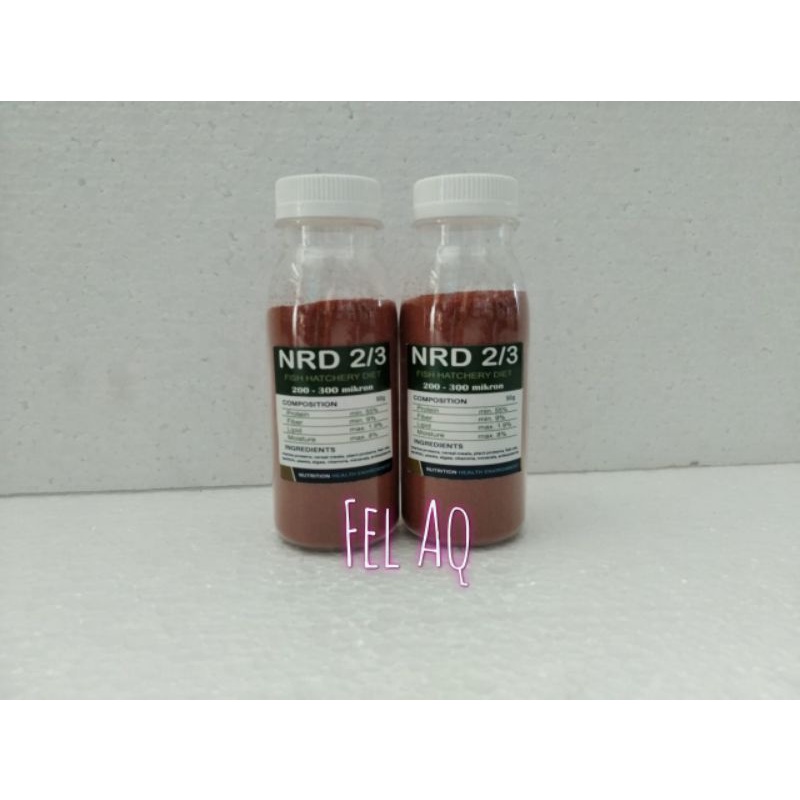 Pelet NRD 2/3 3/5 5/8 50g 200 300 500 800 Micron Mikron Pakan Burayak Ikan Cupang Guppy