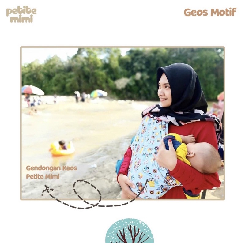 Petite Mimi GEOS Motif Simple Sling Gendongan Kaos/Gendongan Bayi