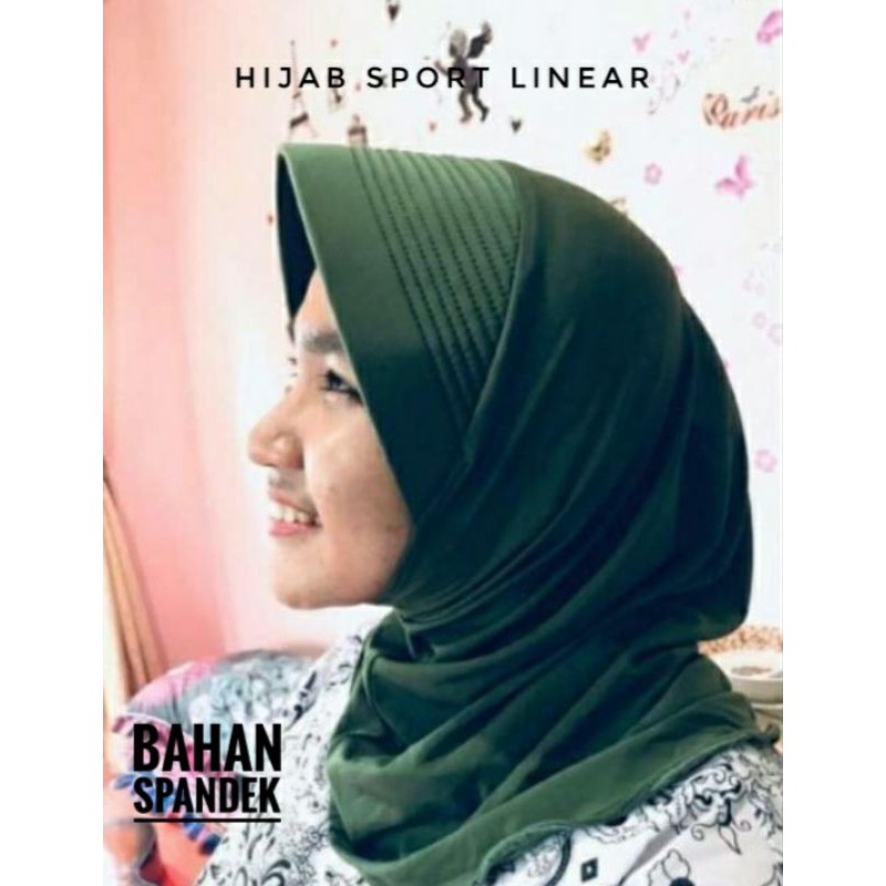 Bergo Jersey premium / hijab sporty pendek / hijab sporty salur (*FREE POUCH*) 4.7-1