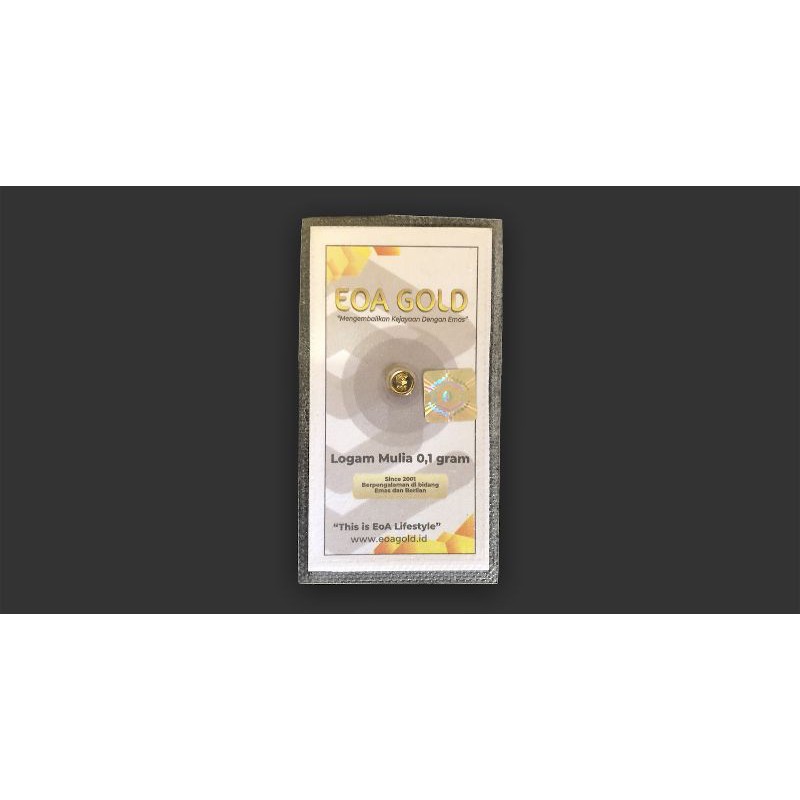 LOGAM MULIA 0,1 GRAM EMAS MINI UNTUK HADIAH ATAU TABUNGAN MASA DEPAN EOA GOLD 100% ASLI
