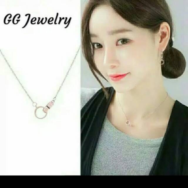 GG kalung Aksen Carti*ier Rose Gold Titanium#KL-156