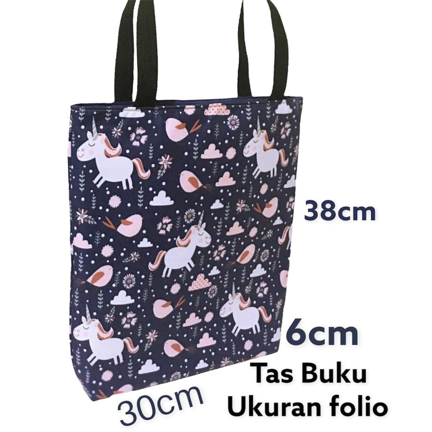 Fawn'G Handmade - Library Tote Bag /  Tas Buku Full motif karakter