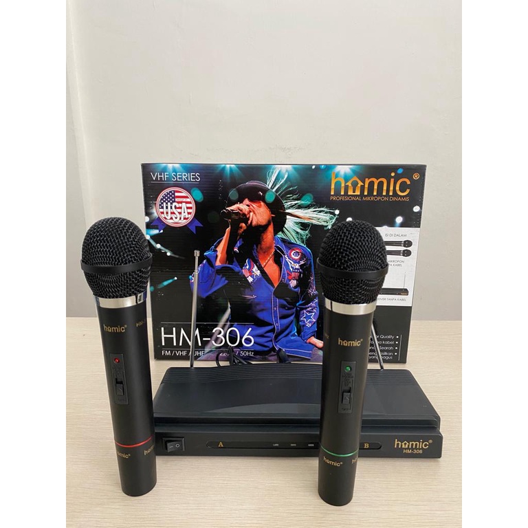 Mic Microphone Double Wireless HOMIC HM 306 Mikrofon