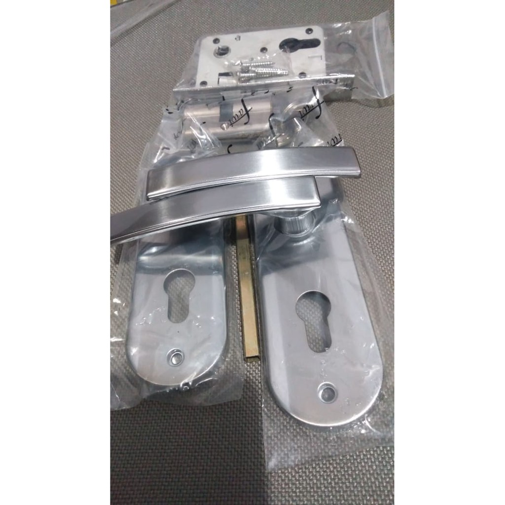 KUNCI PINTU PLAT KECIL + BODY FK 505 SN/CP/ KUNCI PINTU SET KECIL/GAGANG PINTU SET/DOOR LOCK