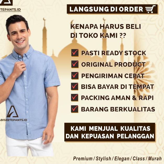 ➬ ORI KEMEJA POLOS PRIA LENGAN PENDEK KASUAL BAJU HEM PRIA WARNA MOCCA UKURAN M L XL ✫