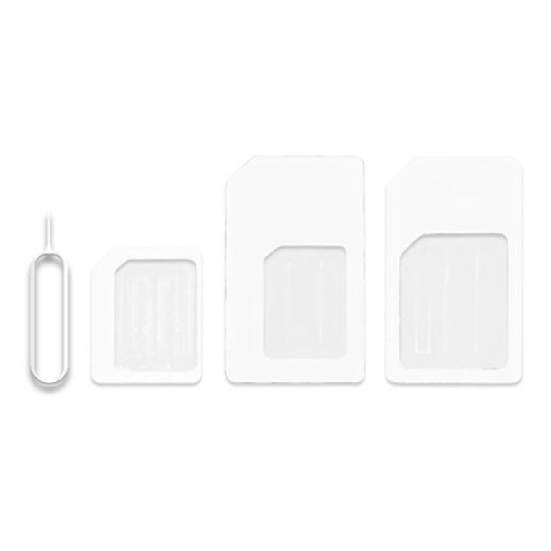 Cre 4 In 1 Adapter Konverter Nano Sim Card Ke Micro Standard Untuk Iphone Samsung 4g Lte Usb Wireless Router