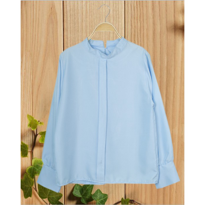 ROTTENKLASS ZUKY TOP BAJU ATASAN BLOUSE WANITA LENGAN PANJANG PAKAIAN SANTAI CEWEK WARNA HITAM-SOFTBLUE