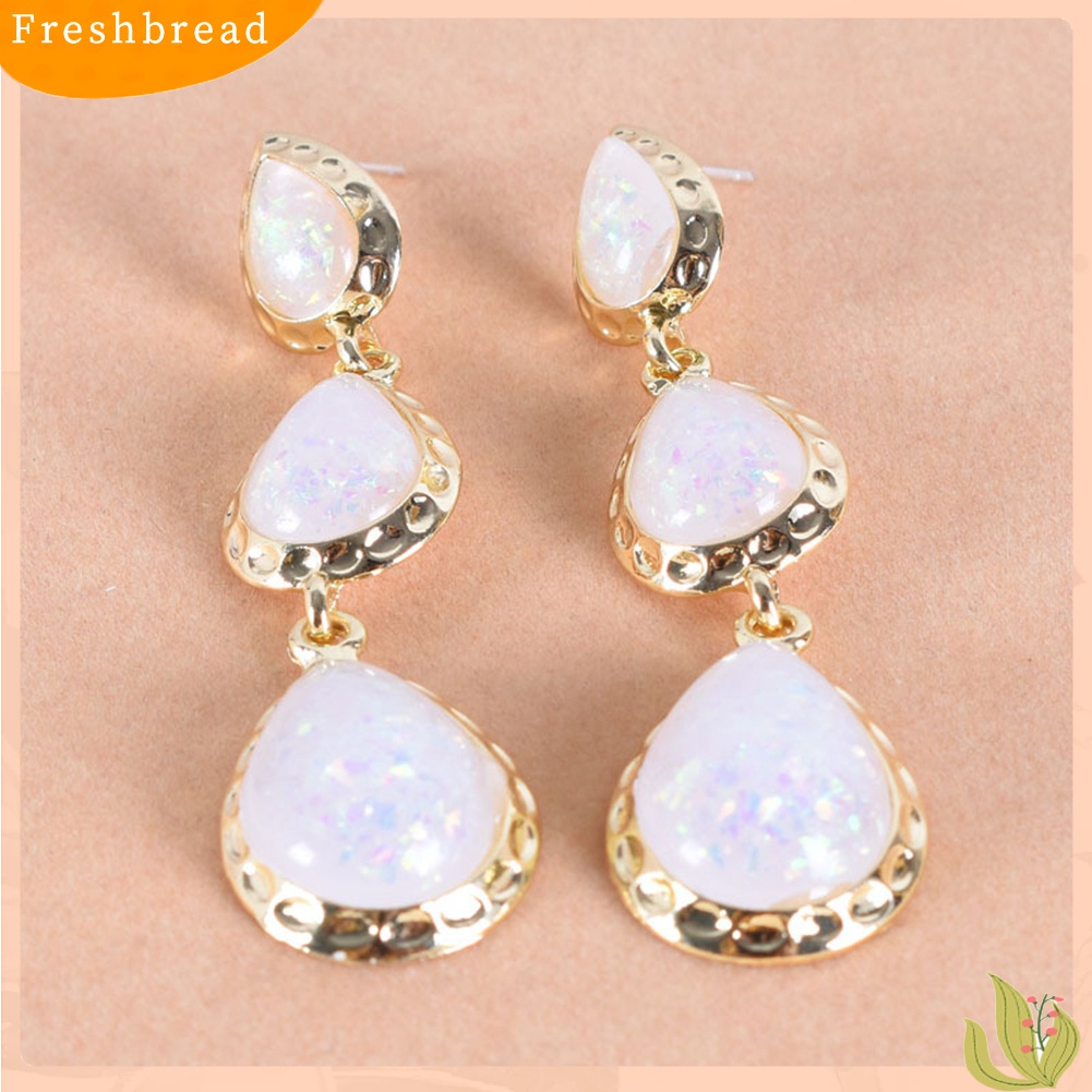 Terlaris Fashion Women Waterdrop Faux Gem Ear Stud Dangle Long Earrings Jewelry Gift