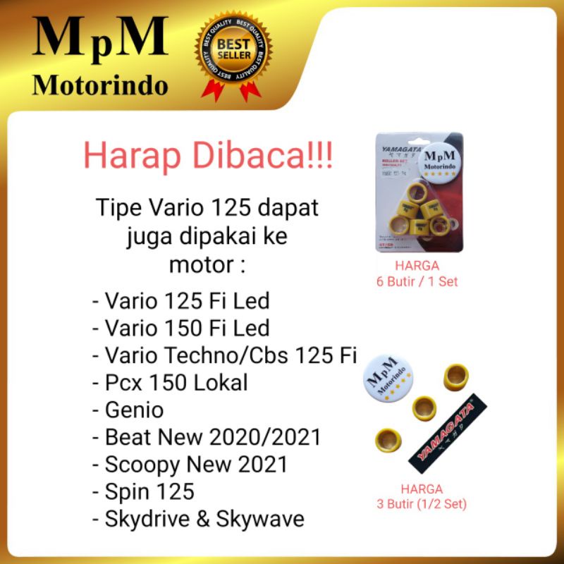 Roller Racing Vario 125- 150 Fi Led- Cbs/Techno 125 Fi-Genio Beat New 2020- Scoopy 2021- Pcx 150 Lokal- Spin 125 Skywave Skydrive Roler Yamagata