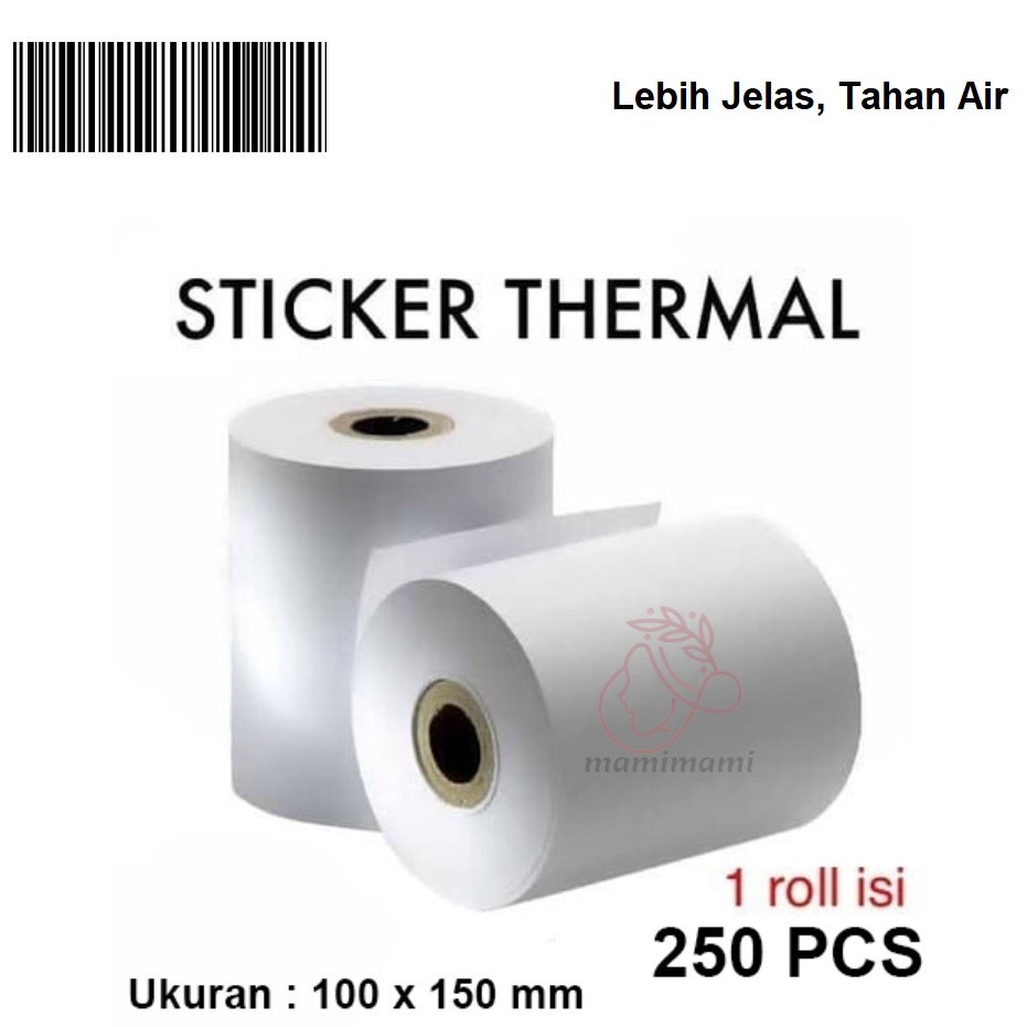 

SLM7 Thermal Label Barcode 100x150 Direct isi 250 pcs Kertas Resi A6 Murah