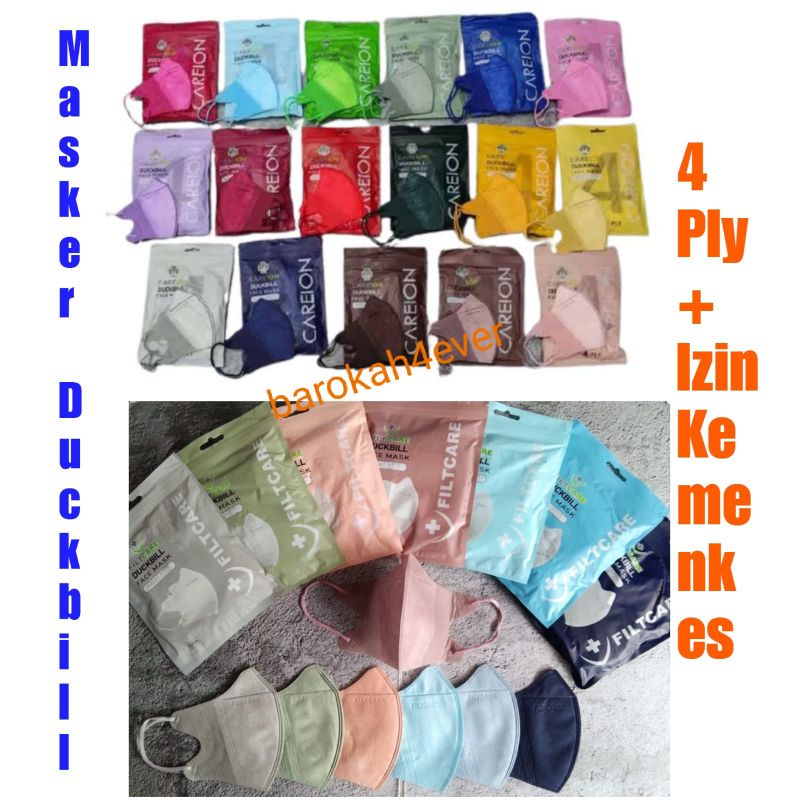 Masker Duckbill Warna 4Ply (1 Pack 10pc)