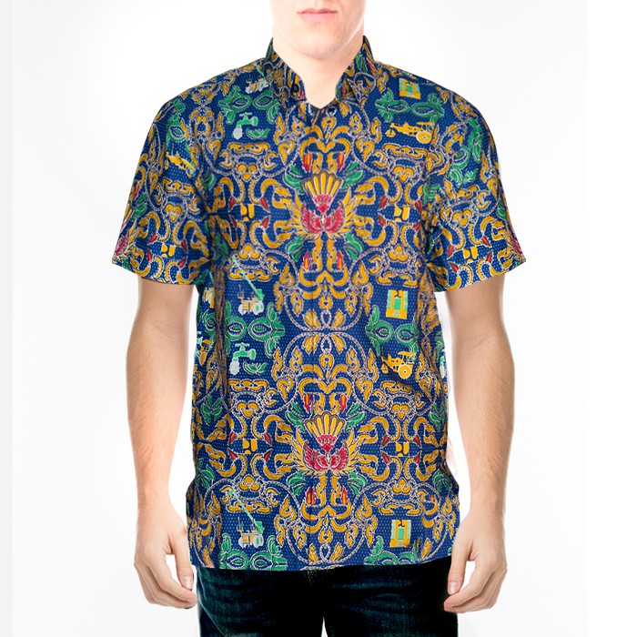BATIK TRUSMI HAFIYAN SERAGAM PRIA BATIK LENGAN PENDEK BATIK KEMENTRIAN PUPR BATIK PU BATIK PREMIUM M