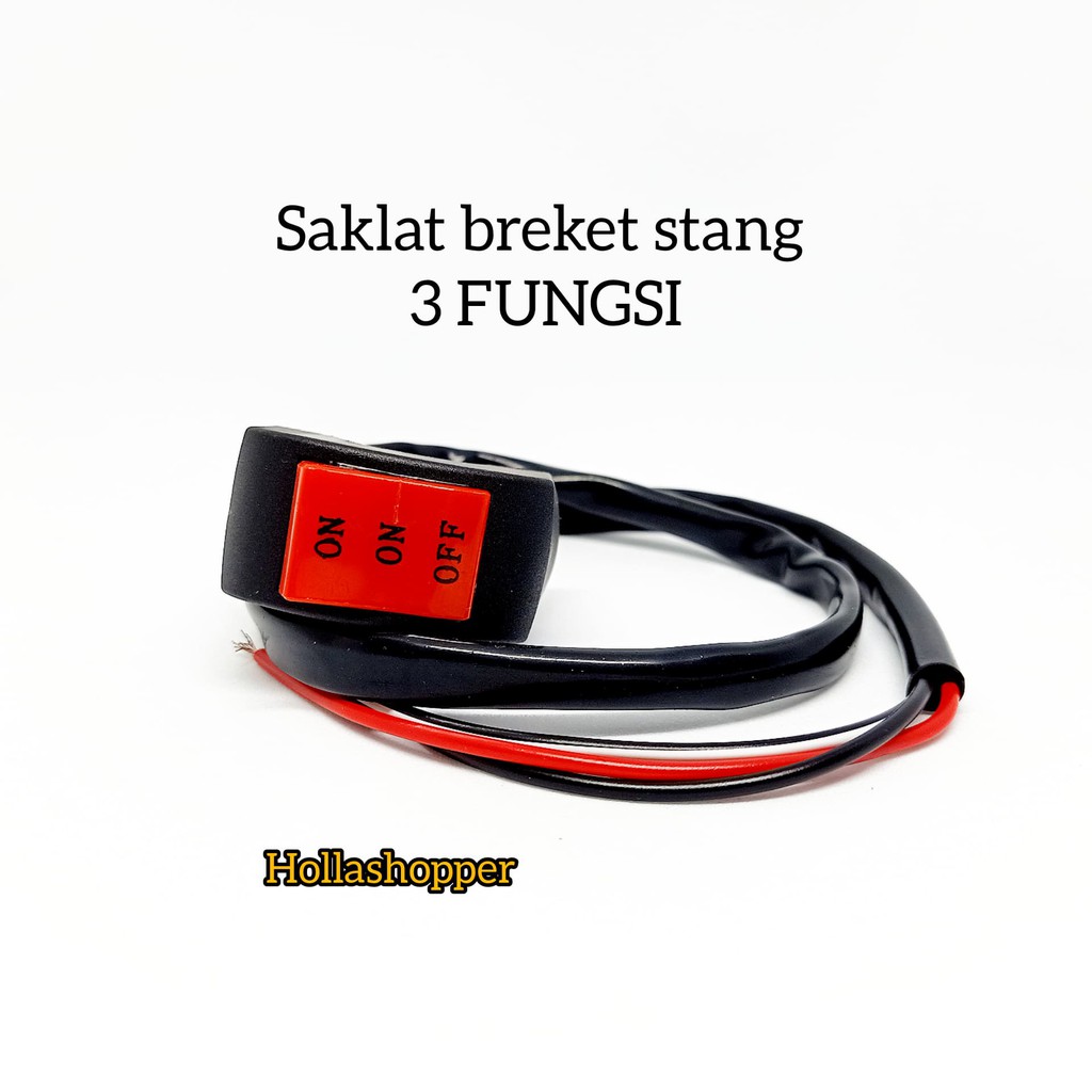 Tombol Saklar 3 Fungsi Switch On On Off Stang Sepeda Motor LED Motor Lampu