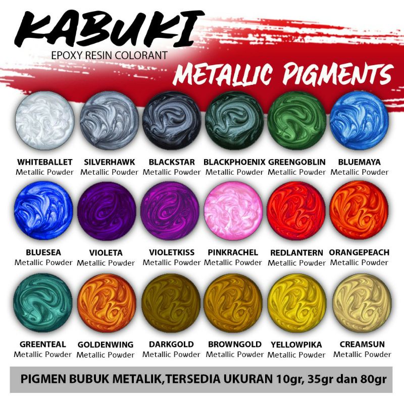 Pigmen Pigment Metallic Metalik Metalic 80gr Bubuk pewarna resin epoxy