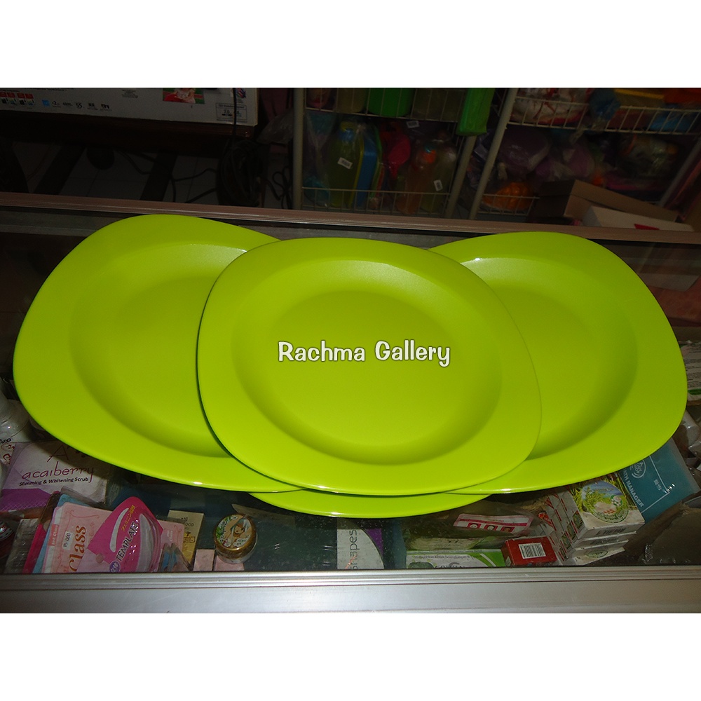 DISKON SALE  TUPPERWARE BLOSSOM PLATE 1PCS ECER PIRING MAKAN PIRING MAKANAN HIJAU GREEN