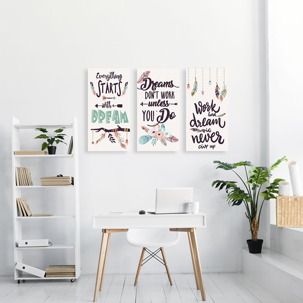 Hiasan Dinding Wall Decor Dekorasi Poster Kayu Shabby Chic Dekorasi Pajangan Rumah Type Feather