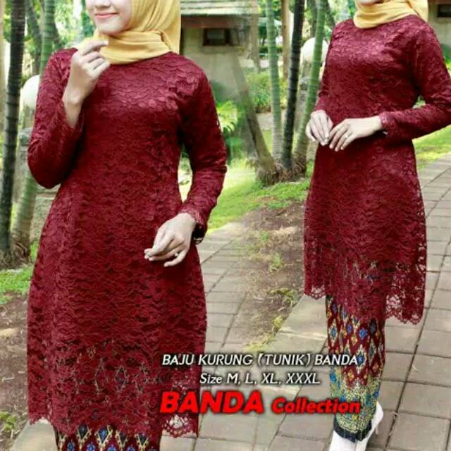 OBRAL ATASAN tunik brukat Iriana baju kurung brukat baju kurung malaysia (atasan saja)