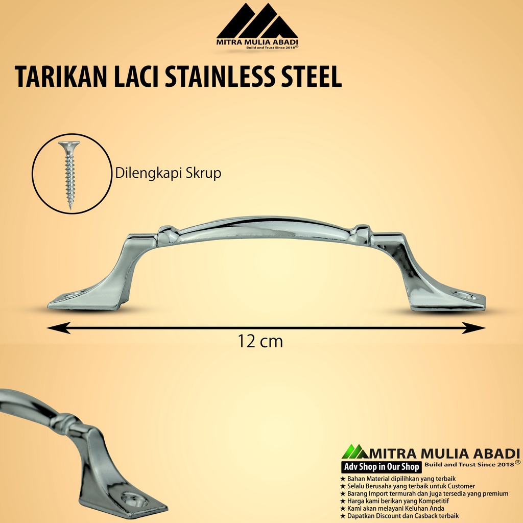 Tarikan Laci Silver 5 Inch | Drawer Pull IGM Tipe IT-004 CP