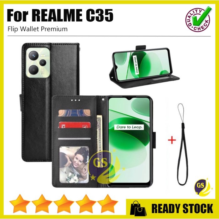 Flip Case Realme C55 2023 Realme 9i Realme C30 Realme C35 Realme C31 Realme Narzo 50A Prime LEATHER FLIP COVER WALLET CASE KULIT DOMPET SARUNG DOMPET