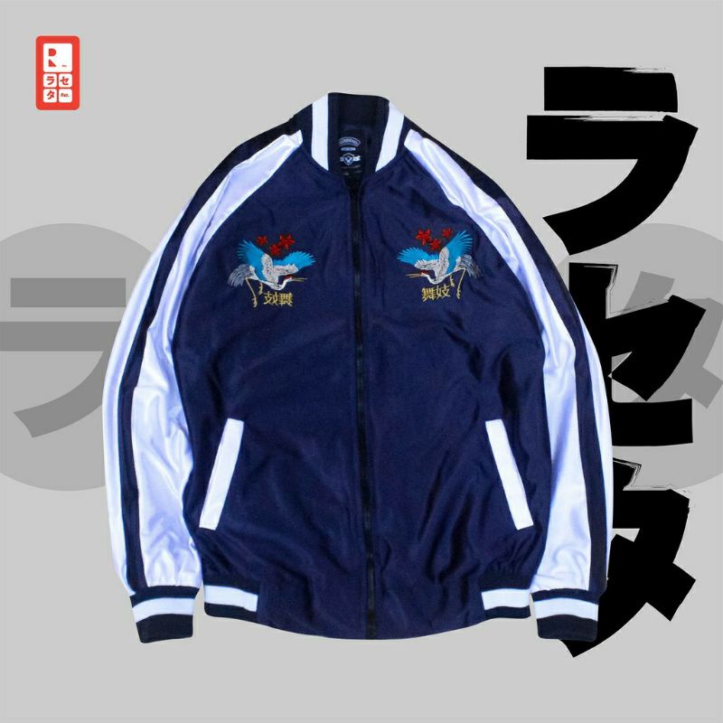 sukajan maiko kyoto geisha - navy white