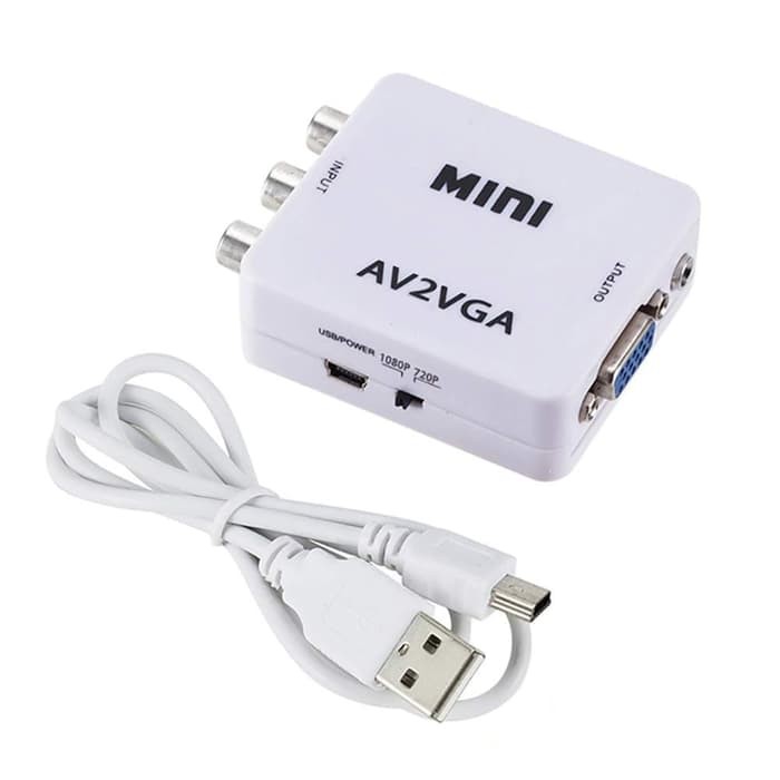 CONVERTER AV TO VGA BOX MINI / RCA TO VGA / AV2VGA