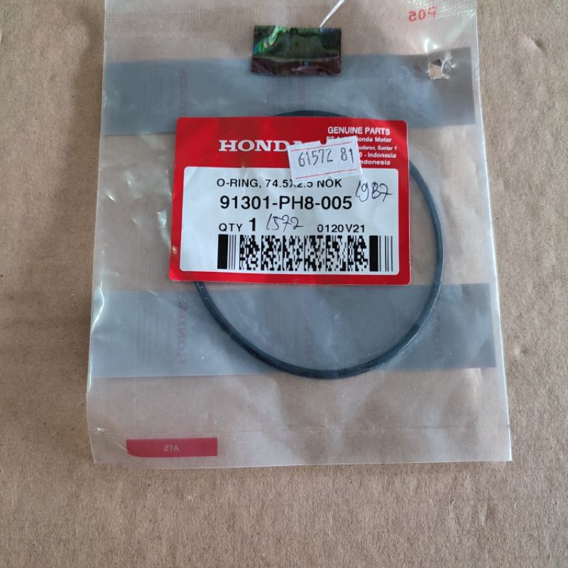 91301-PH8-005 Seal Sil Oring Tutup Noken Kamrat Ori Honda Supra 125 FI / Helm In Blade 125