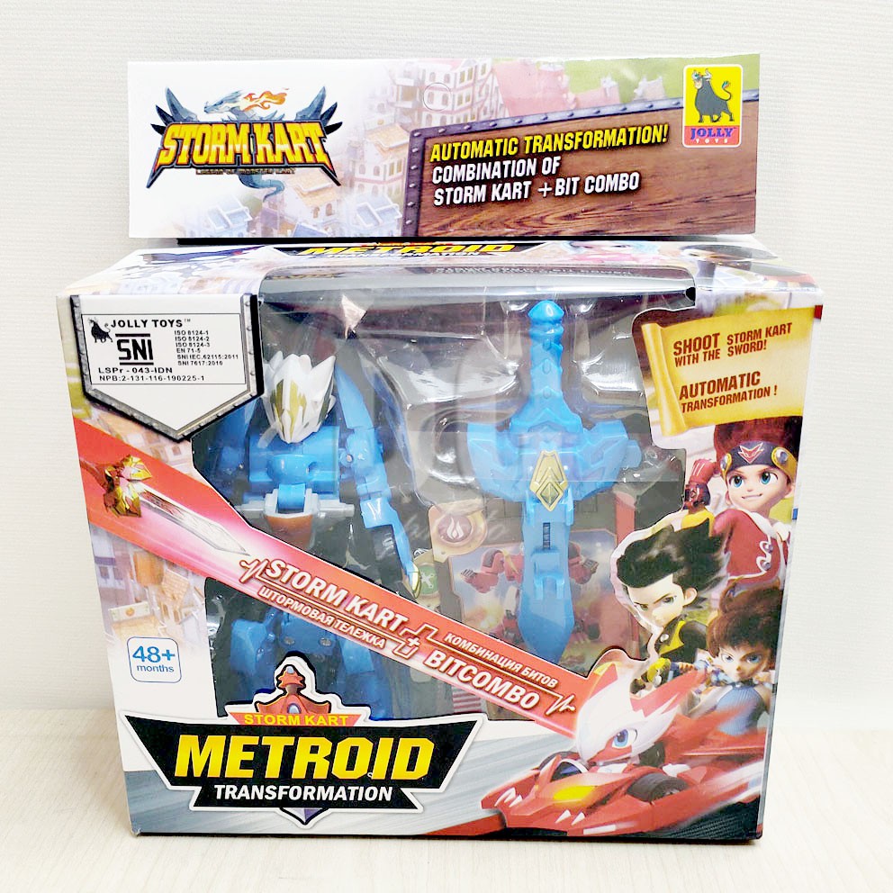 Storm Kart Metroid Transformation Dengan Pedang &amp; Kartu Mainan War Beast Robot Monkart