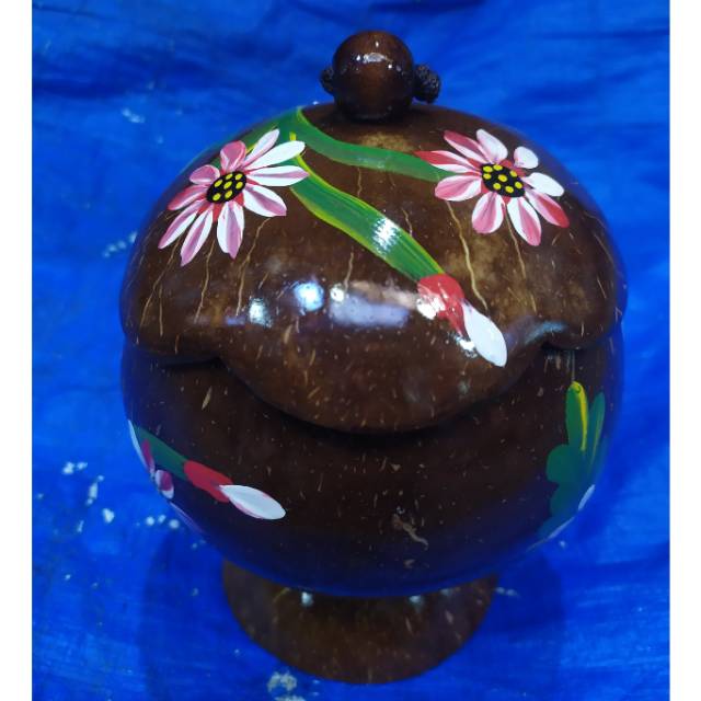 TOPLES BATOK KELAPA MOTIF BUNGA TANPA PENYANGGA - TOPLES CAMILAN KUE DAN PERMEN