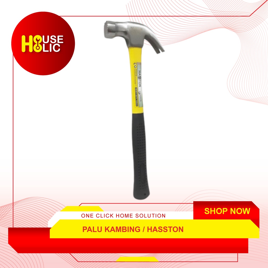 Palu Kambing Magnet Gagang Fiber 0,5 Kg Hamer Hammer Hasston 1509-004