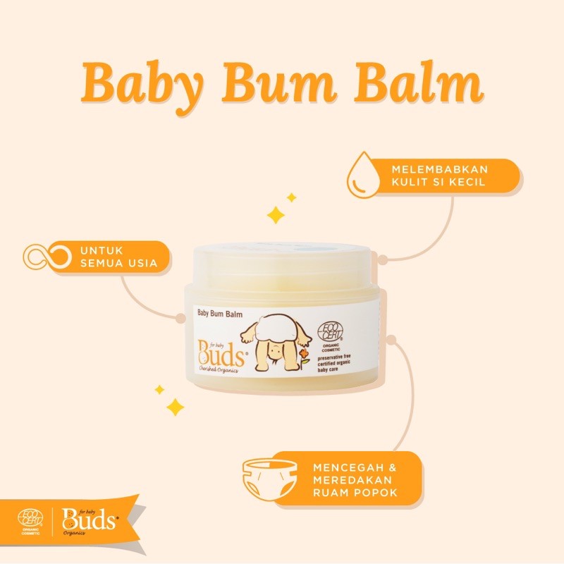 Buds Organics BCO - Baby Bum Balm 50ml - Krim Ruam Popok Organik