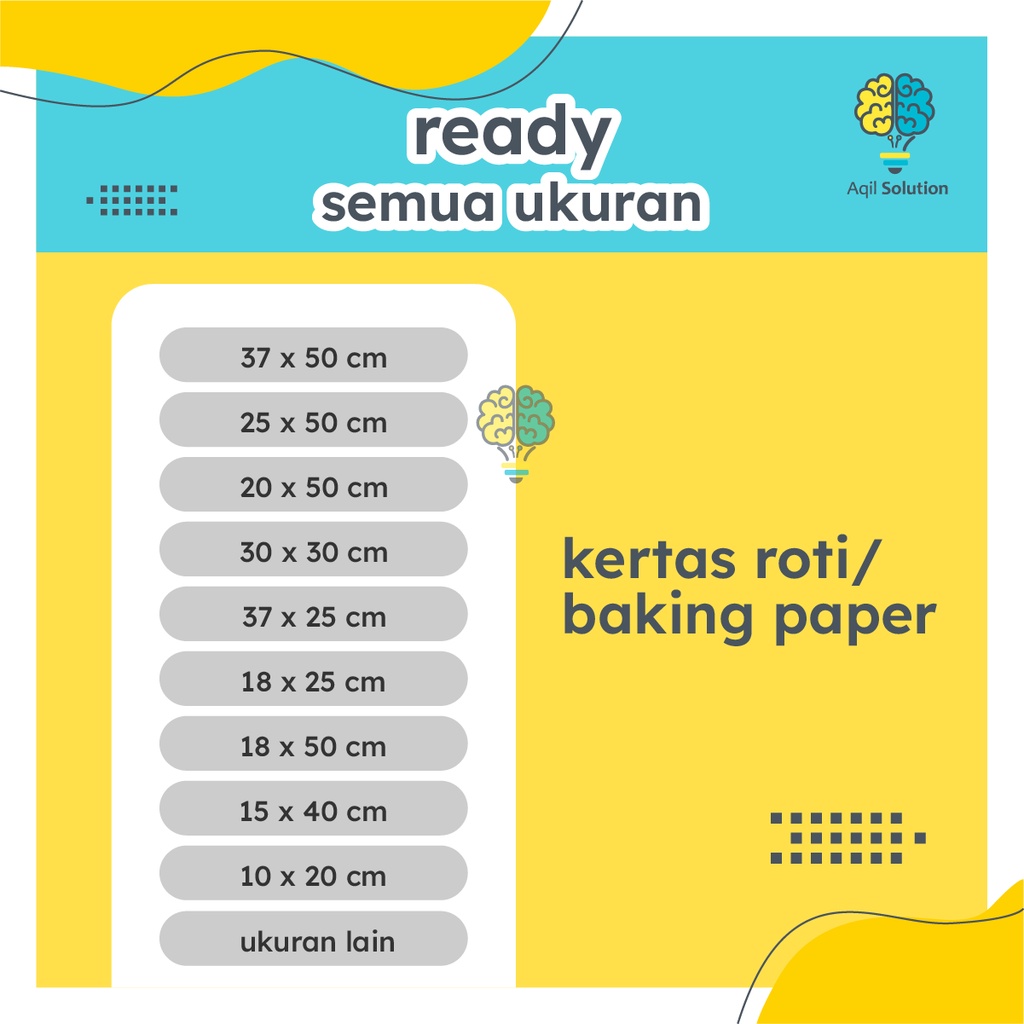 (30x30cm =50 lbr) Kertas Roti Baking Paper Wrapping Foodgrade &amp; Graseproof Bungkus Makanan Anti Minyak By Aqilsolution