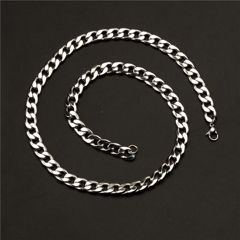 Fashion brand personality hip hop hiphop necklace fashion personality titanium steel thick chain CUBAN CHAIN NECKLACE men's and women's sweater chain