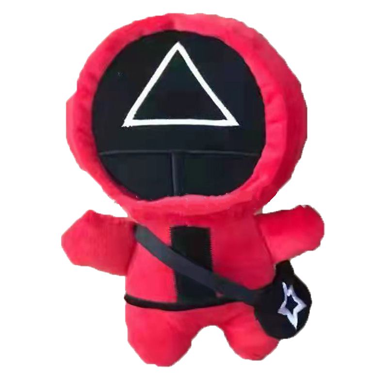 【Ready Stock】40cm Squid Game Red Guard Staff Worker Watcher Triangle Circle Plush Toys