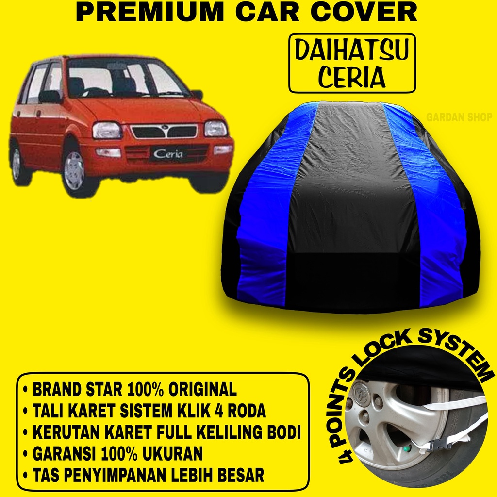 Body Cover DAIHATSU CERIA Sarung Strip BIRU Penutup Pelindung Bodi Mobil Daihatsu Ceria PREMIUM