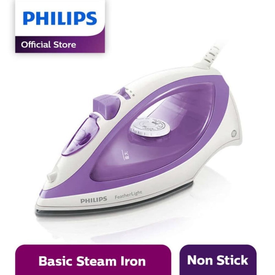 Setrika Philips Feather Light Steam Iron GC1418 Ungu Setrikaan Anti Lengket