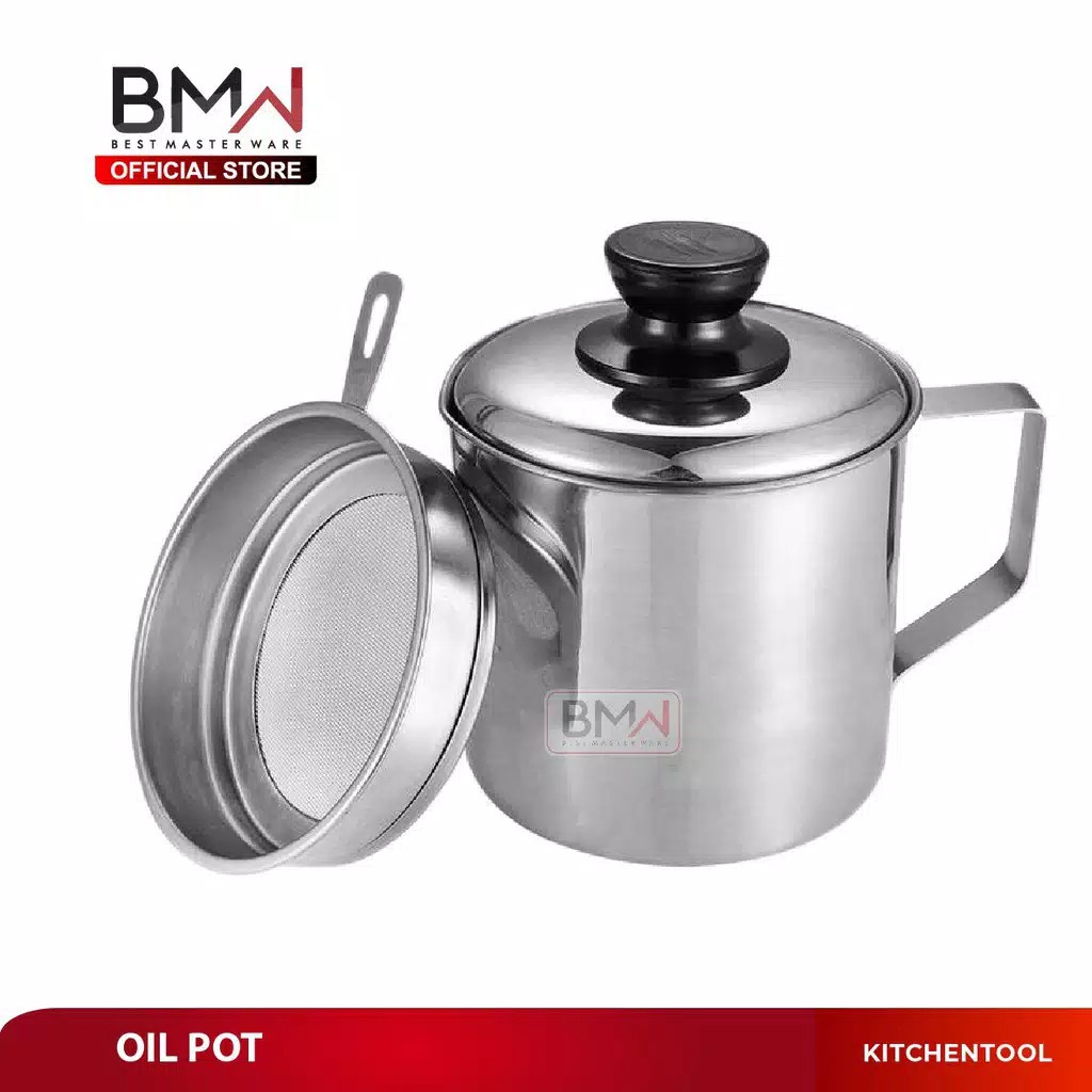 Oil Pot  1,2 Liter  Wadah minyak bekas goreng  Saringan Minyak Goreng