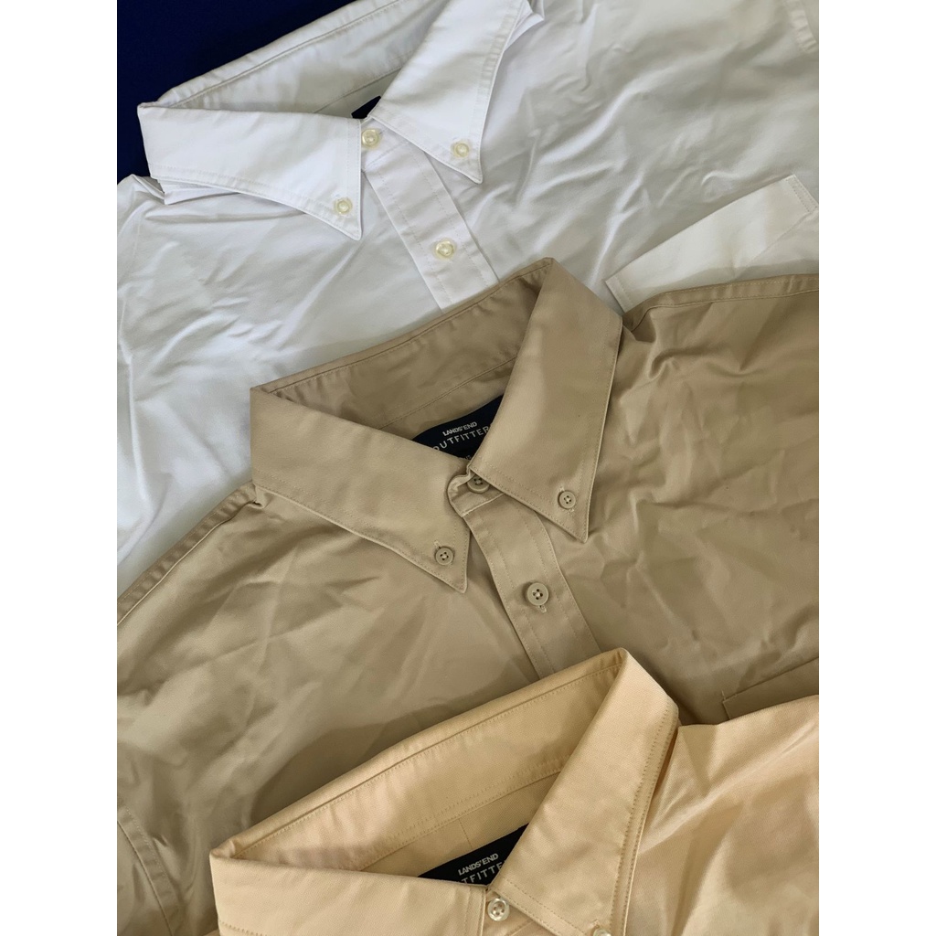 Lands'End Kemeja Lengan Panjang Original Twill Cotton Formal Shirt