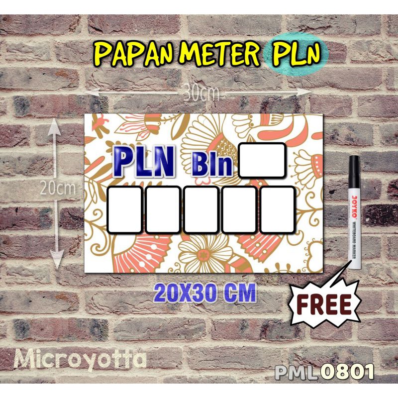 

Microyotta Papan Meter Listrik PLN PAM motif Unik - Flower 01