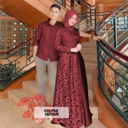 COUPLE ESTIKA BAJU COUPLE 2021 BROKAT BRUKAT ROK TUTU PREMIUM SARIMBIT LEBARAN MURAH PINK KREM MAROO