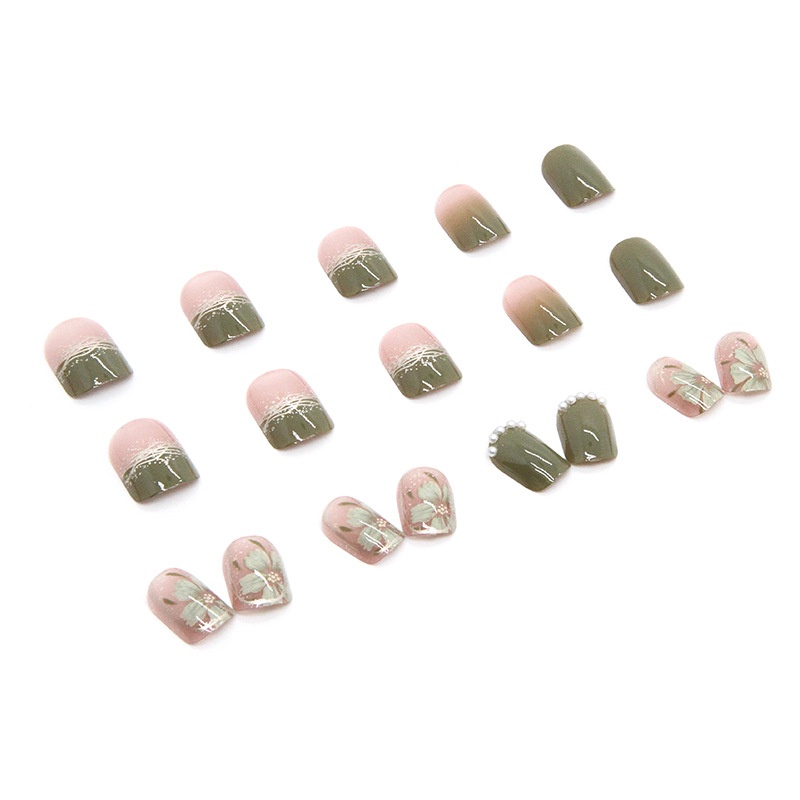 Z384 24pcs / Kotak Kuku Palsu Full Cover Untuk Dekorasi Nail Art