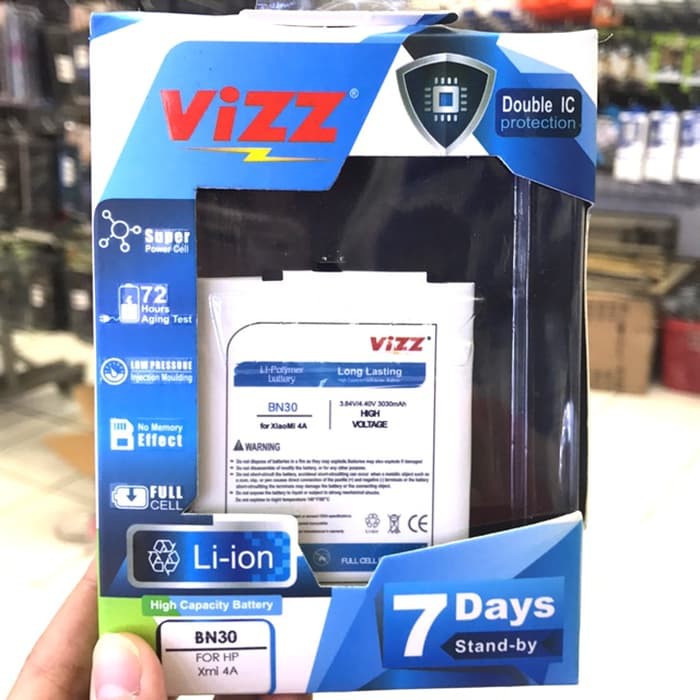 Vizz Double Power Battery Batre Baterai Vizz Xiaomi Redmi 4A BN30 BN-30 BN 30