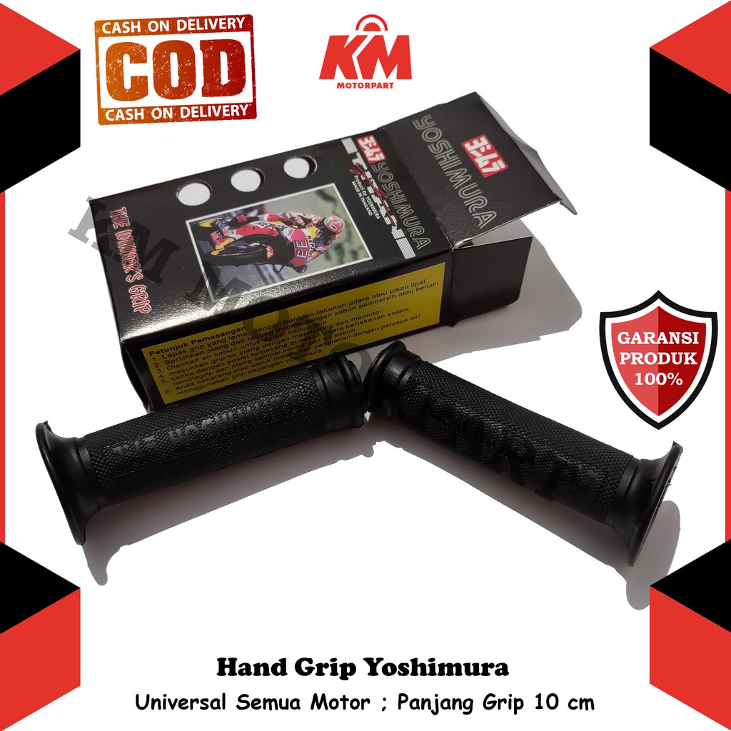 Handgrip Motor Yoshimura Variasi Hitam Polos