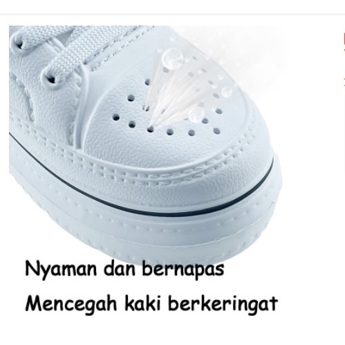 KOMIN Sepatu Sneakers putih pria wanita Anti air Bahan phylon tanpa sambungan