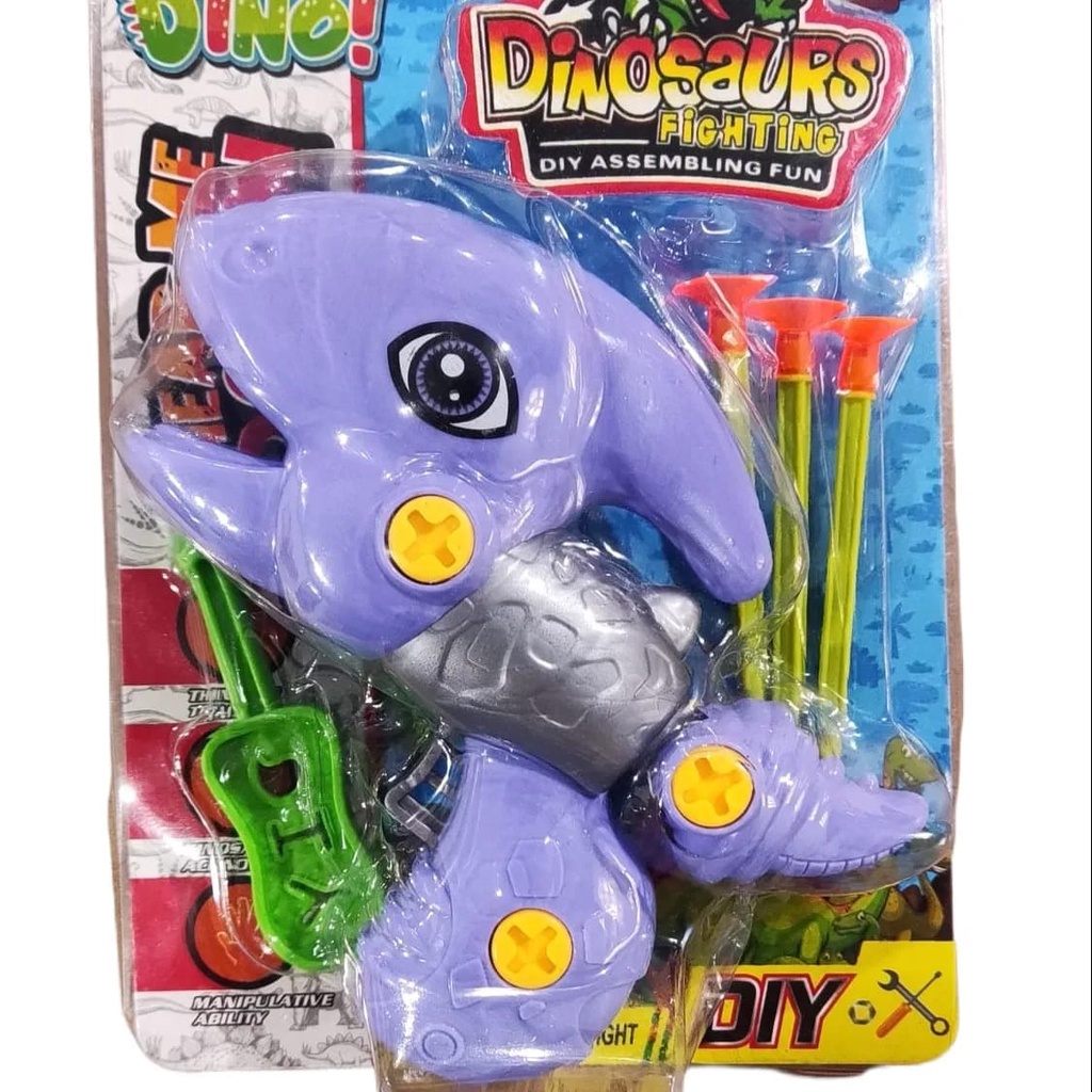 Mainan Tembakan PELURU KARET Dinosaurs DIY ASSEMBLING FUN