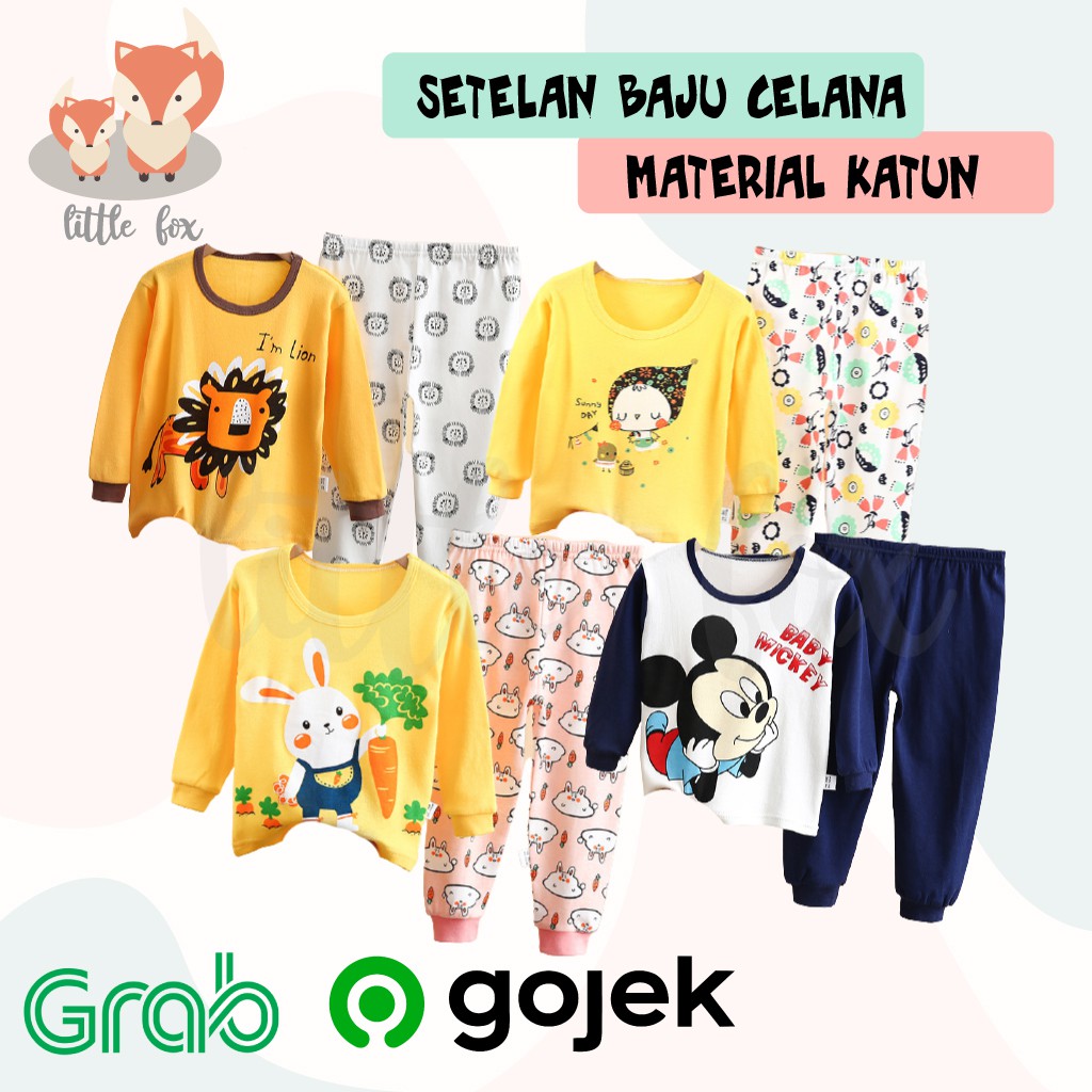 SETELAN BAJU DAN CELANA PANJANG BABY / BAYI MATERIAL KATUN 100%