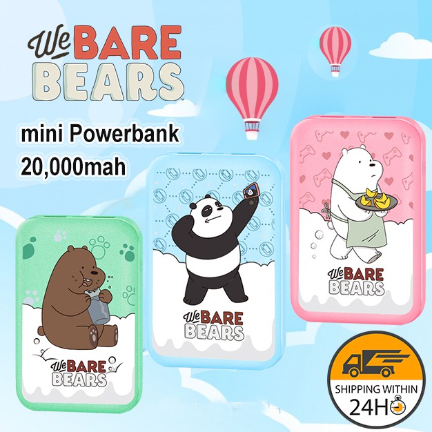 Powerbank 20000mah We Bare Bears Power Bank 2 Ports USB