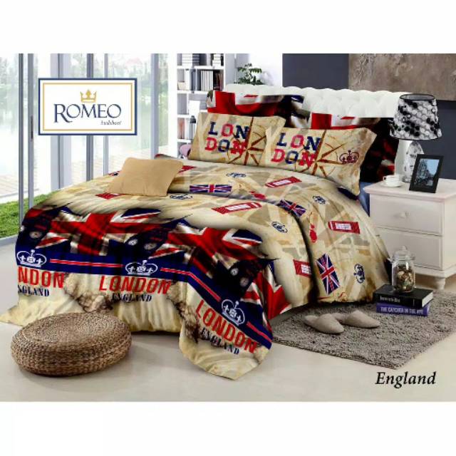 Sprei Romeo single set 120 motif bendera England
