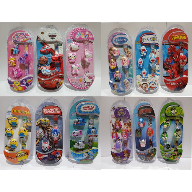Jam Tangan Anak Minions / Jam Tangan kepala Minions / Mickey Mouse / Cars / Toy Story