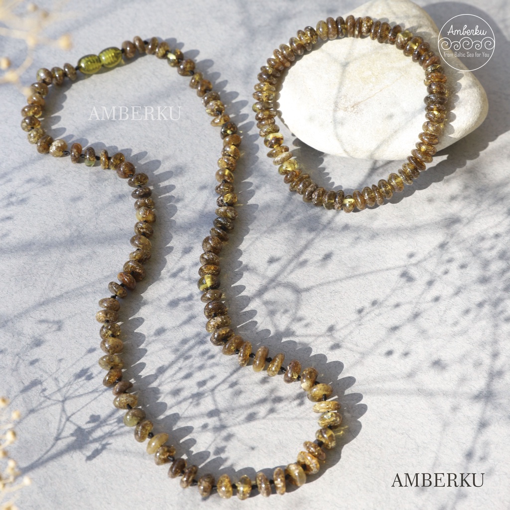 AMBERKU Kalung Gelang Amber Dewasa Green KD15F